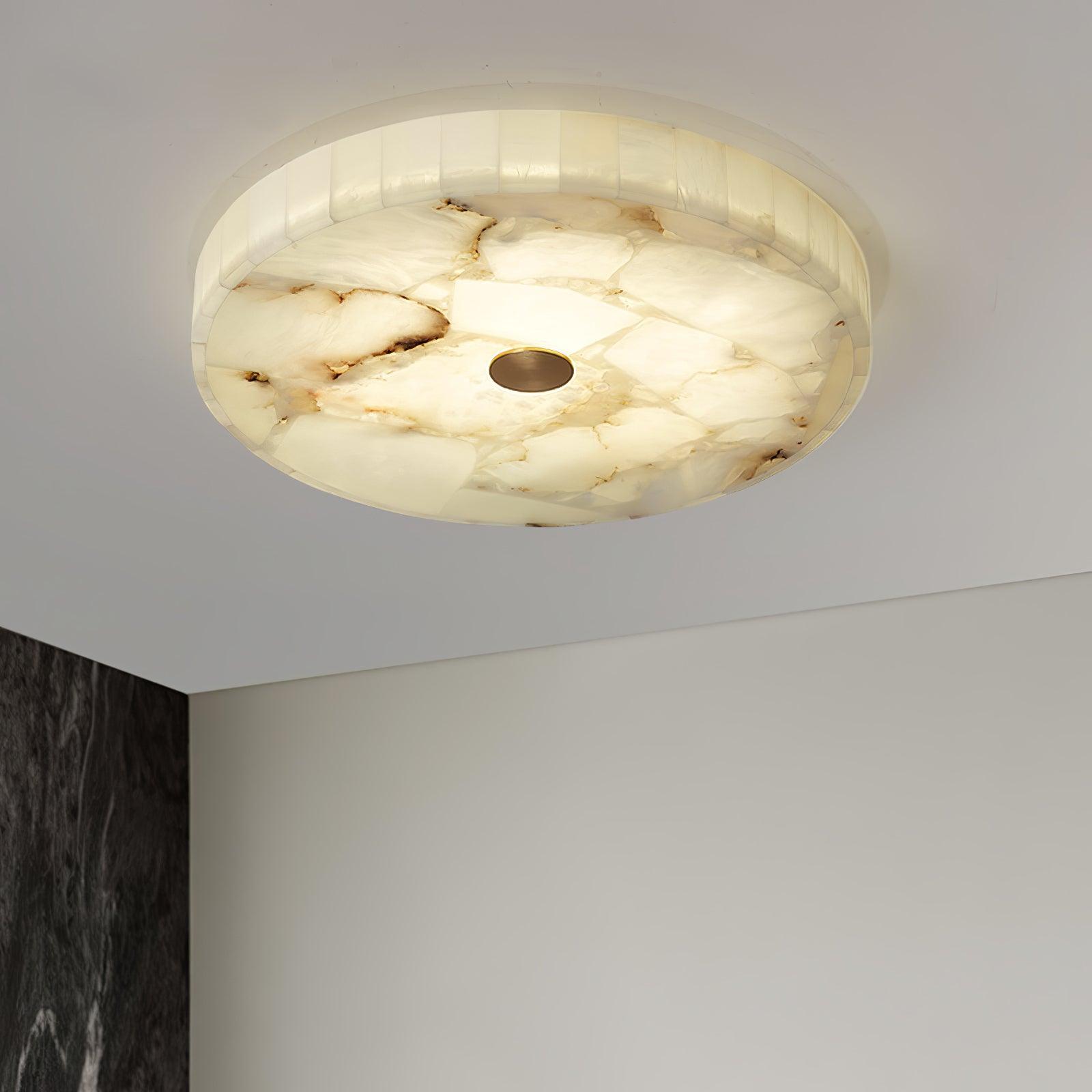Round Alabaster Flush Mount