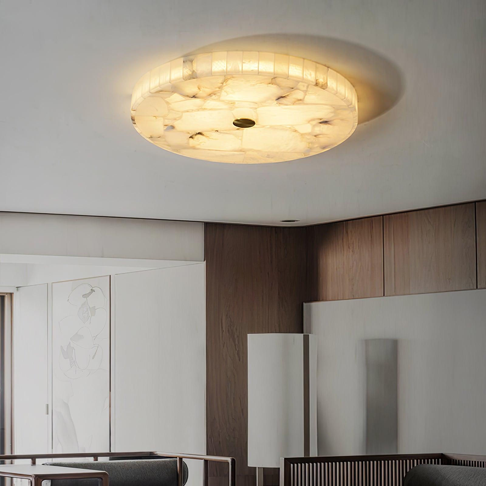 Round Alabaster Flush Mount