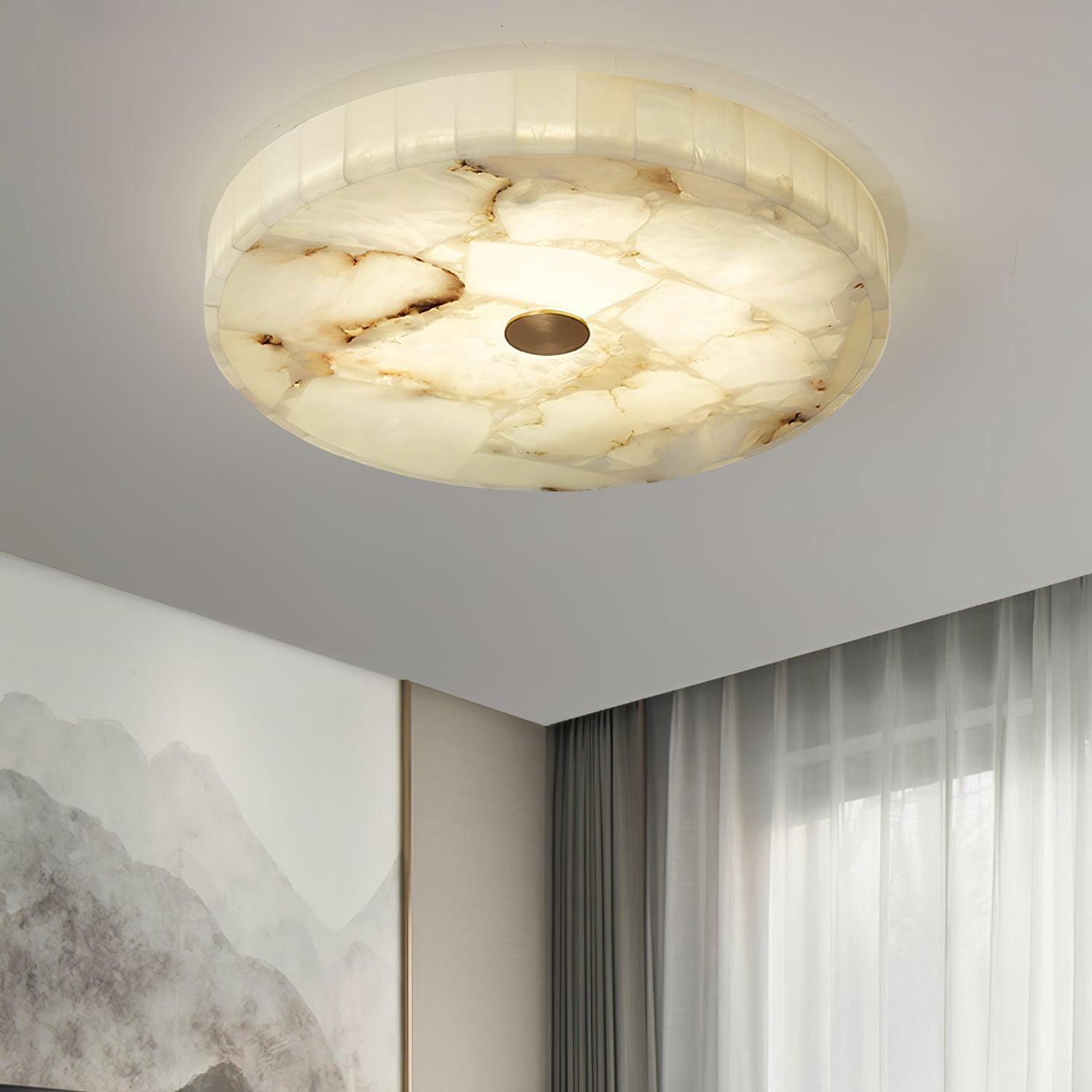 Round Alabaster Flush Mount