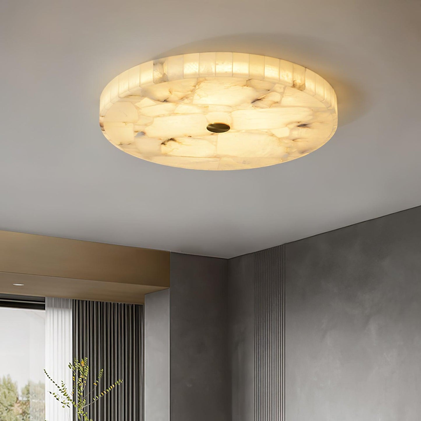 Round Alabaster Flush Mount