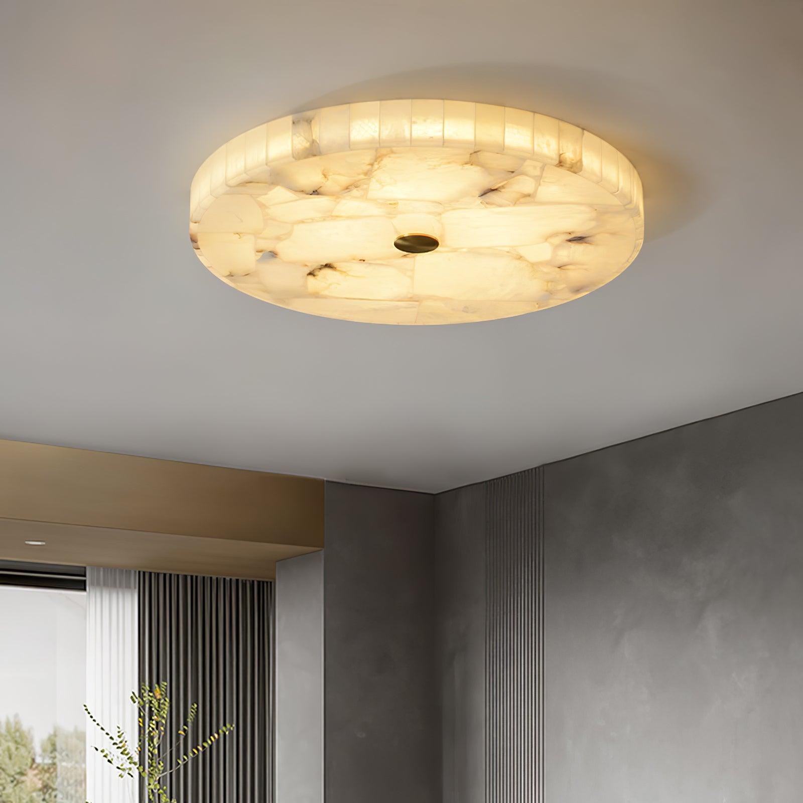 Round Alabaster Flush Mount