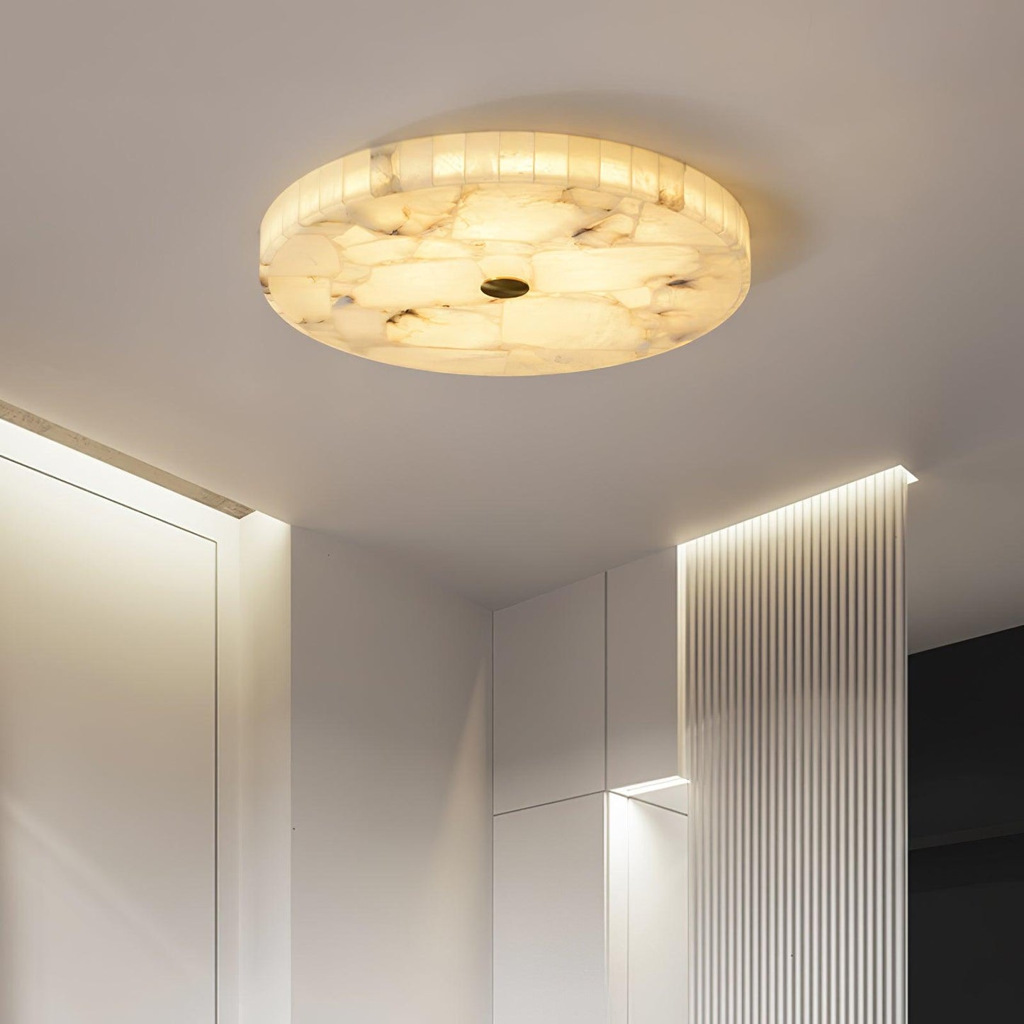 Round Alabaster Flush Mount