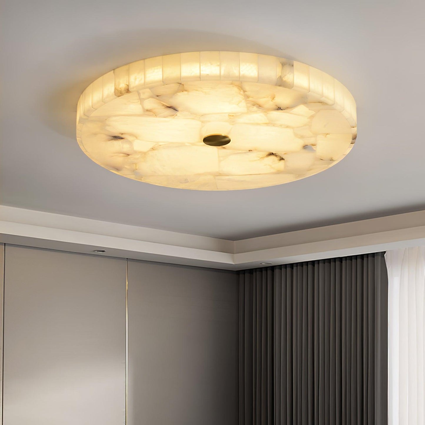 Round Alabaster Flush Mount