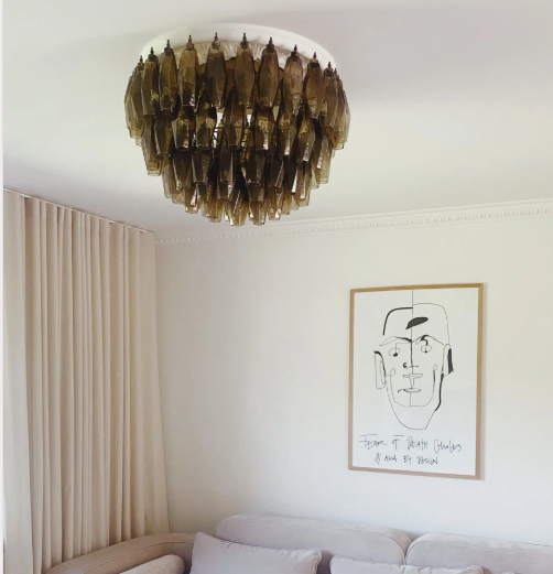 Verona Round Flushmount 24" - 84 Glass Smoked