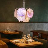 Murano-Style Glass Disc Chandelier