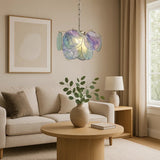 Murano-Style Glass Disc Chandelier