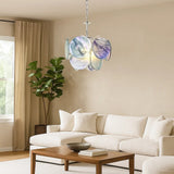 Murano-Style Glass Disc Chandelier