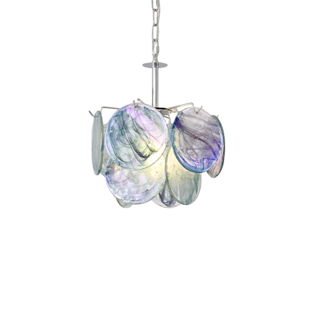 Murano-Style Glass Disc Chandelier