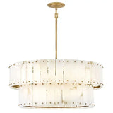Simona Alabaster Drum 2-Tier Chandelier