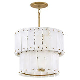 Simona Alabaster Round 2-Tier Chandelier 17.5"D 24"D