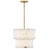 Simona Alabaster Round 2-Tier Chandelier 17.5"D 24"D