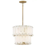 Simona Alabaster Round 2-Tier Chandelier 17.5"D 24"D