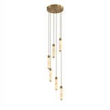 Slender Alabaster Column Chandelier