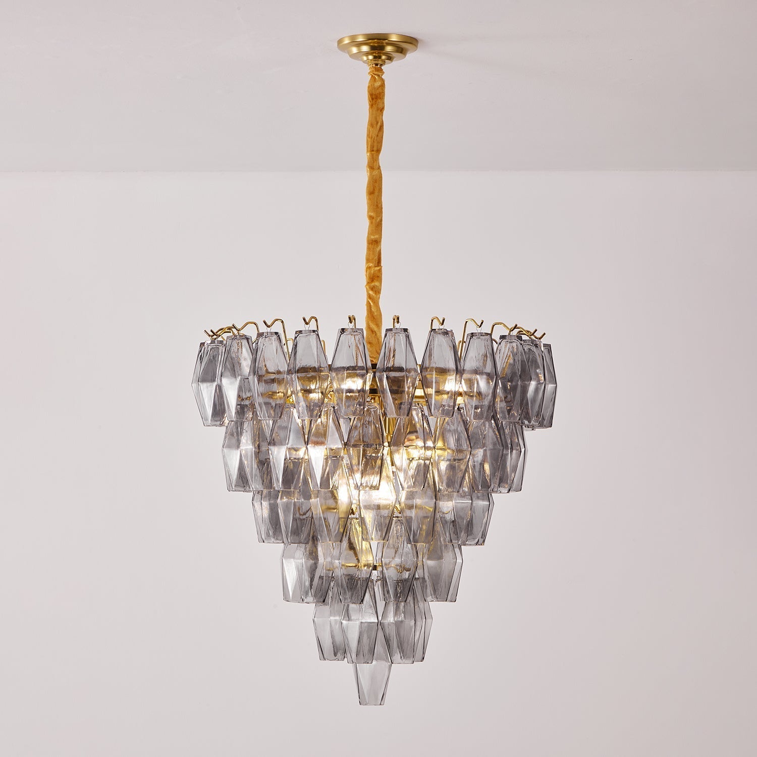Marcello Smoke Round 6-Tier Chandelier 32"