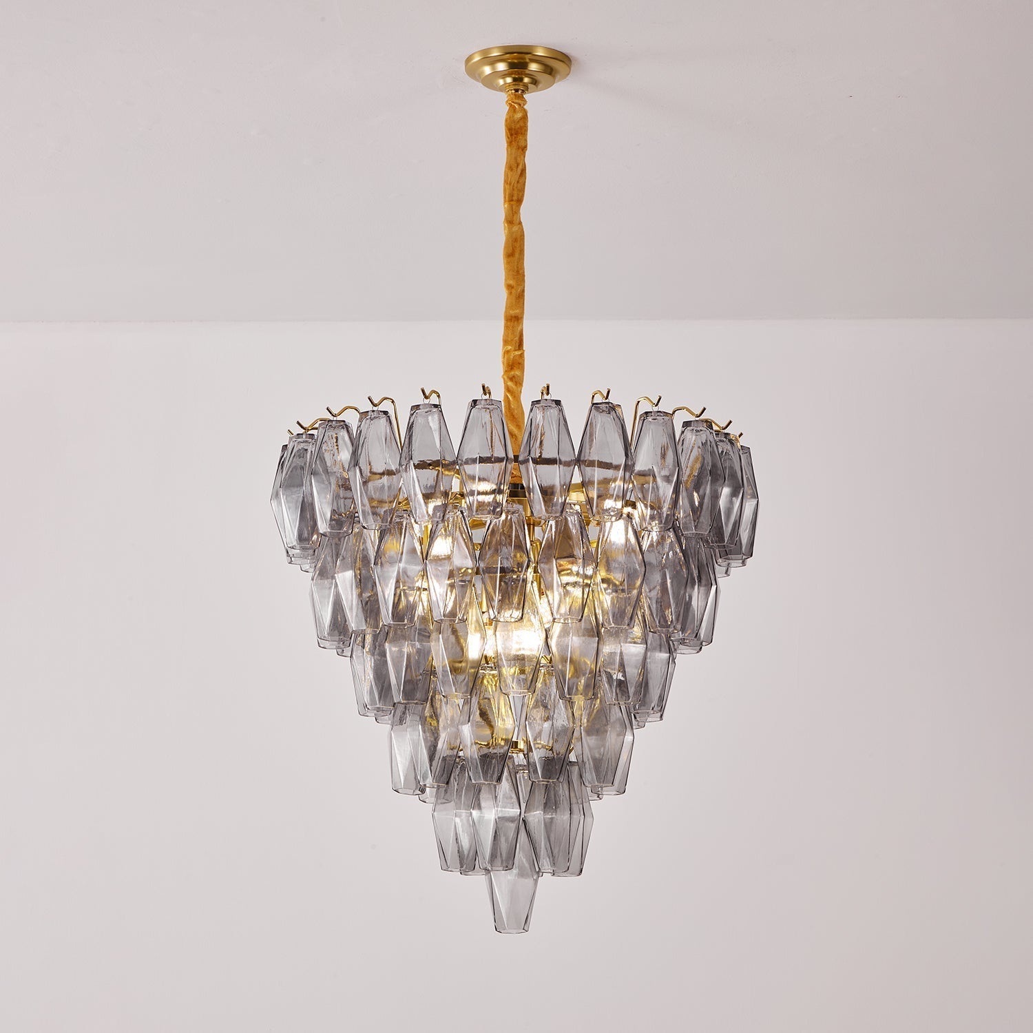 Marcello Smoke Round 6-Tier Chandelier 32"