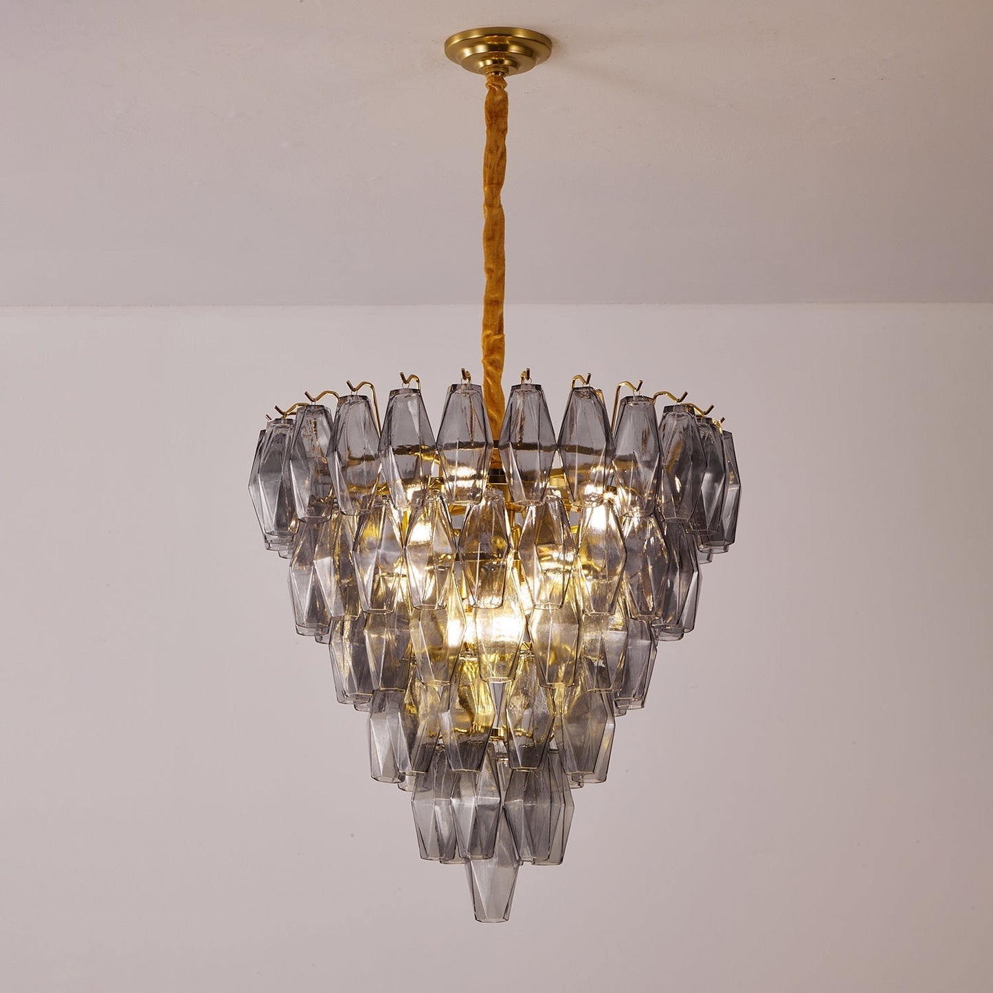 Marcello Smoke Round 6-Tier Chandelier 32"