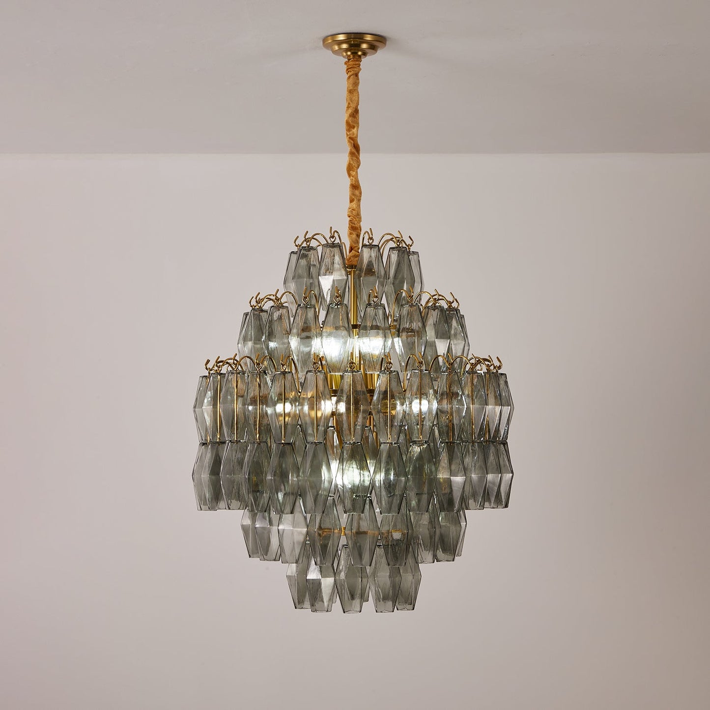 Marcello Smoke Round Multi-Tier Chandelier 26"