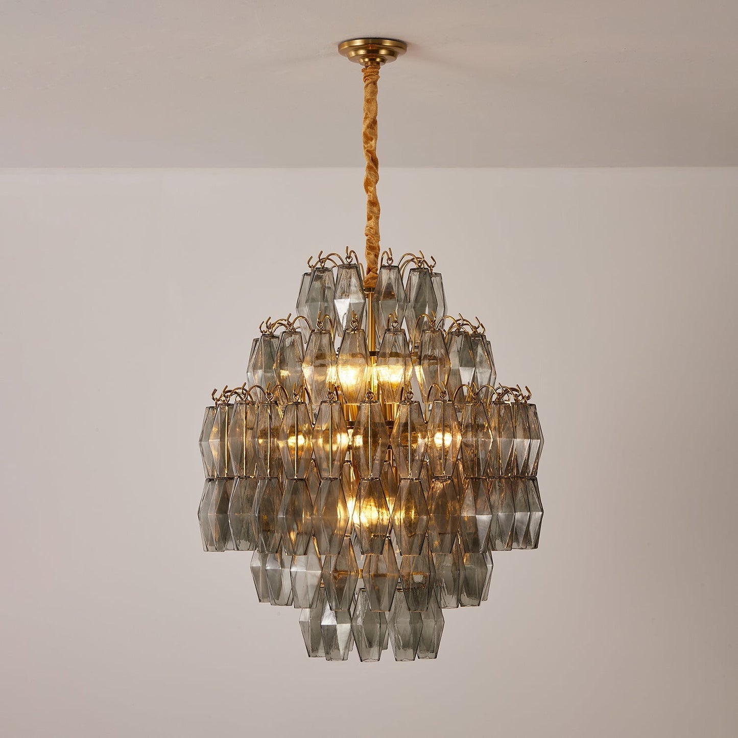 Marcello Smoke Round Multi-Tier Chandelier 26"