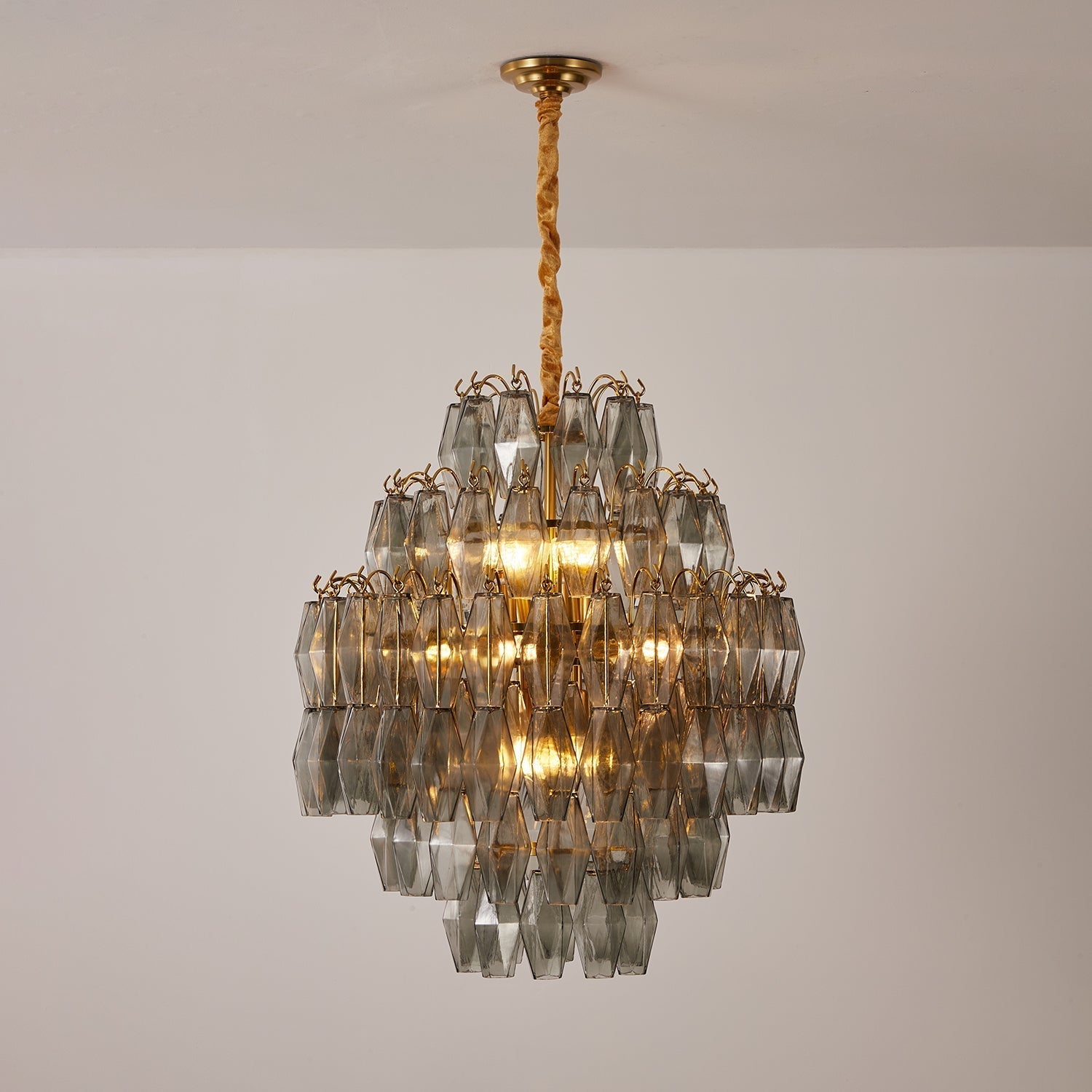 Marcello Smoke Round Multi-Tier Chandelier 26"