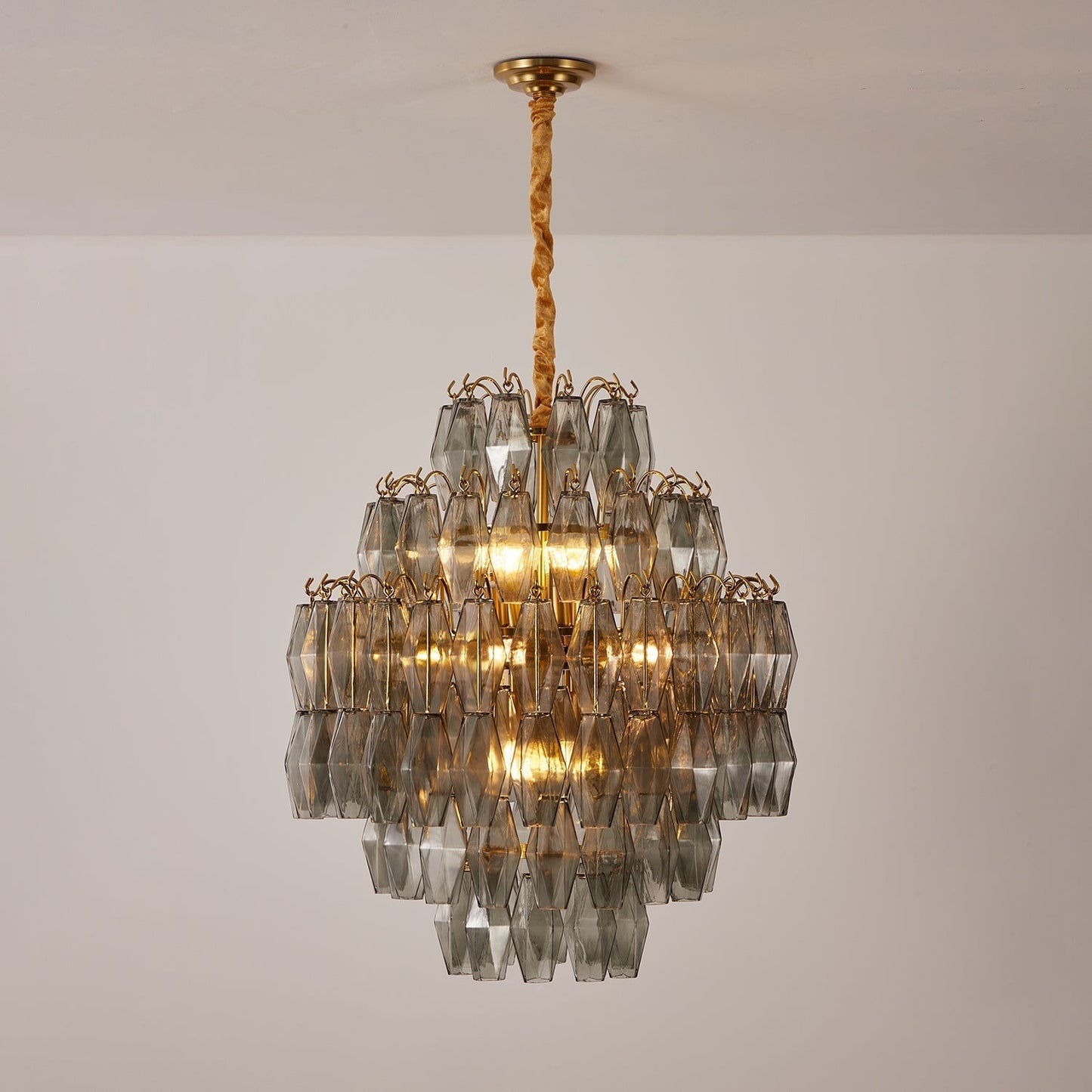 Marcello Smoke Round Multi-Tier Chandelier 26"