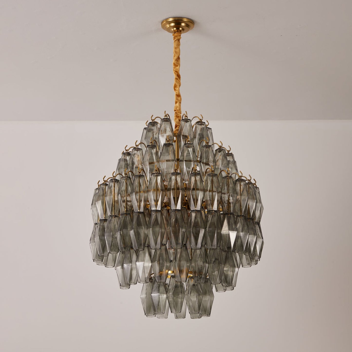 Marcello Smoke Round Multi-Tier Chandelier 26"
