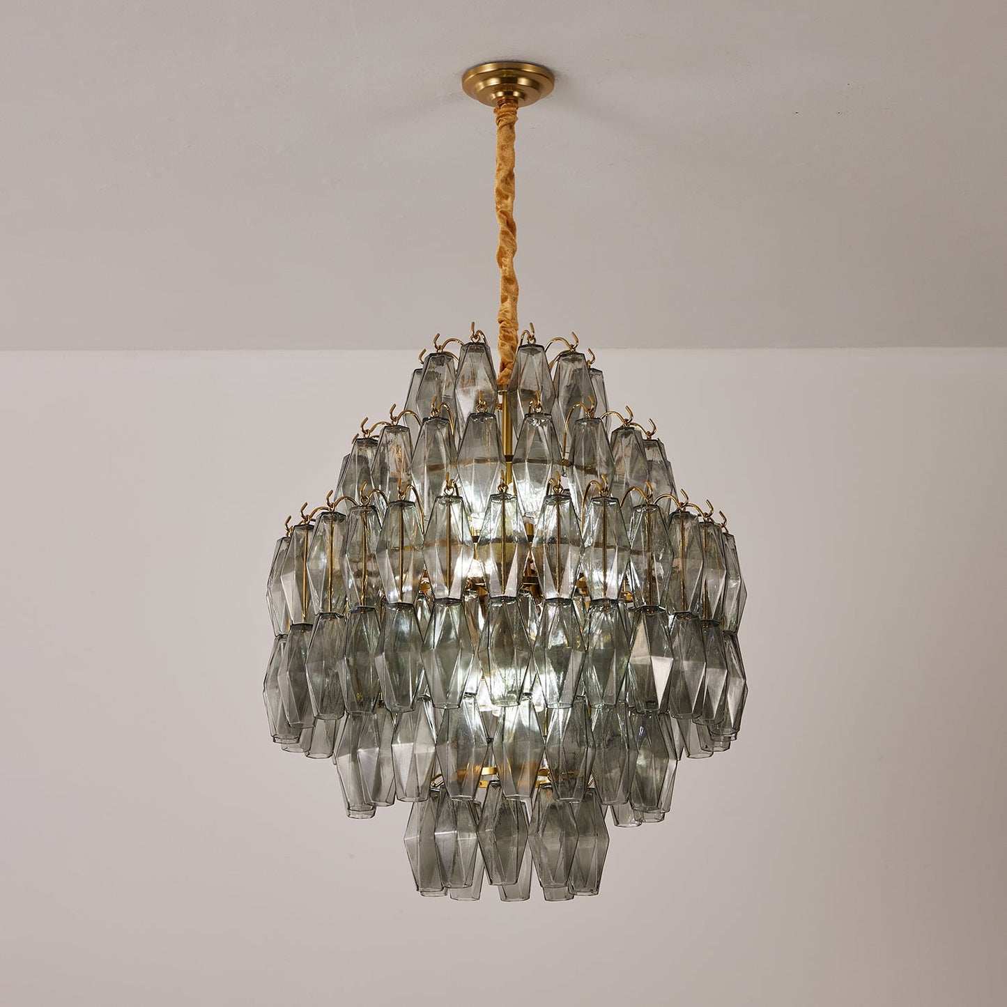 Marcello Smoke Round Multi-Tier Chandelier 26"