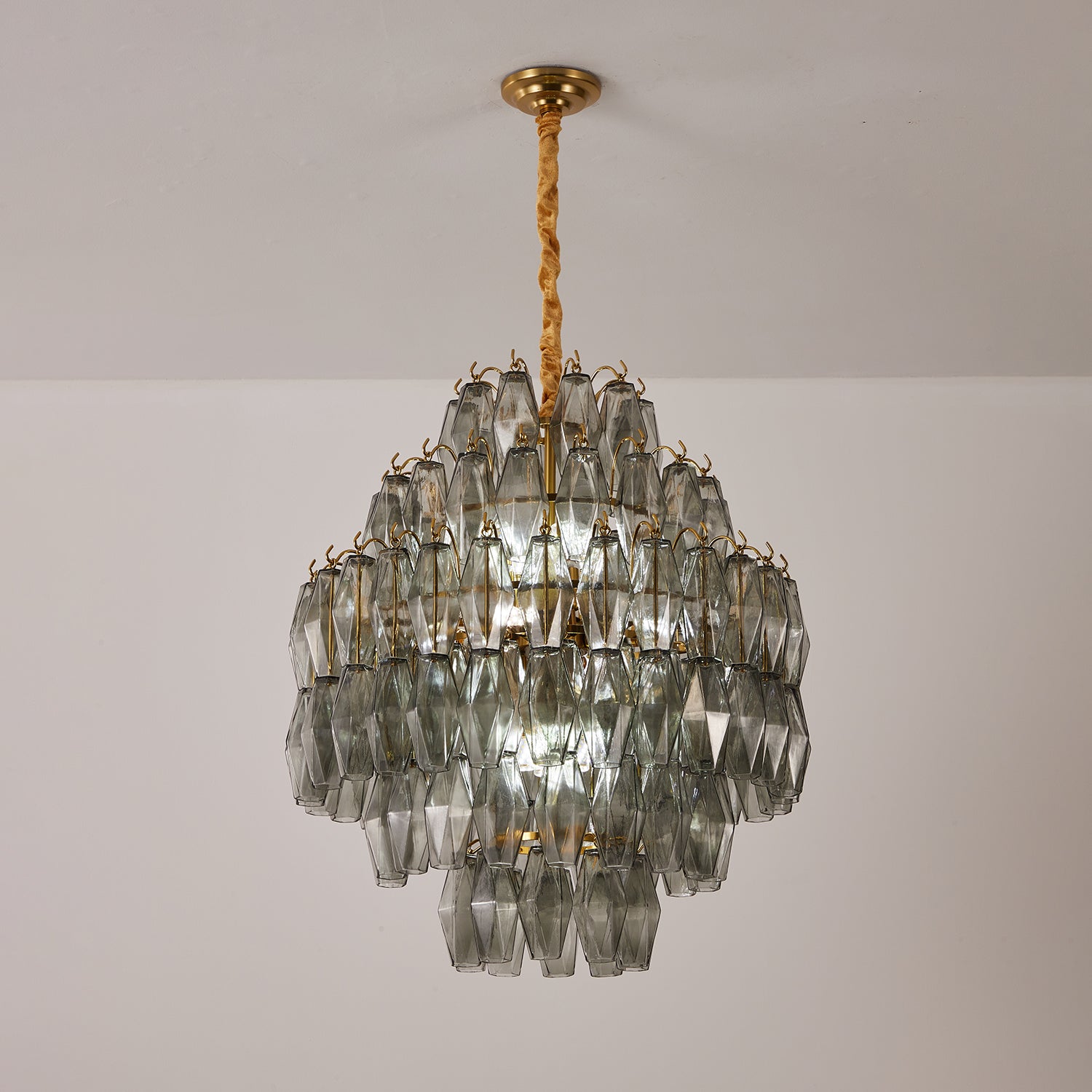 Marcello Smoke Round Multi-Tier Chandelier 26"