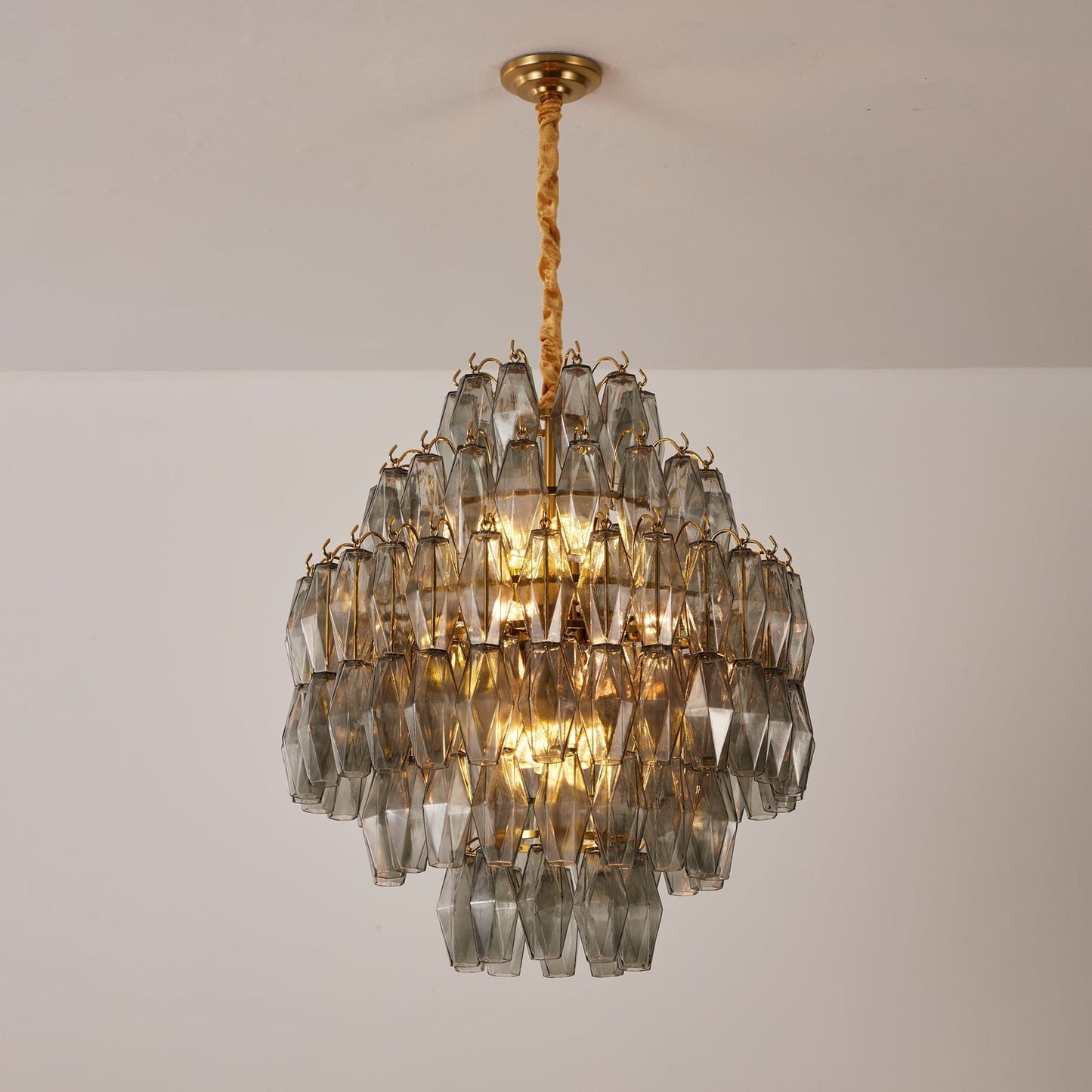 Marcello Smoke Round Multi-Tier Chandelier 26"