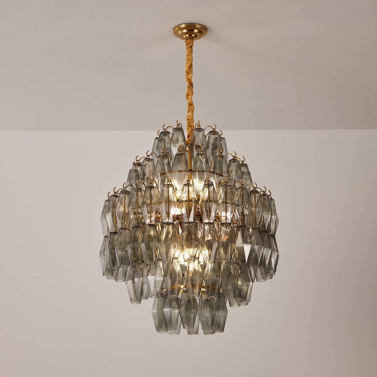 Marcello Smoke Round Multi-Tier Chandelier 26"