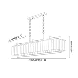 Hamptons Alabaster Rectangular Chandelier 39" 49"
