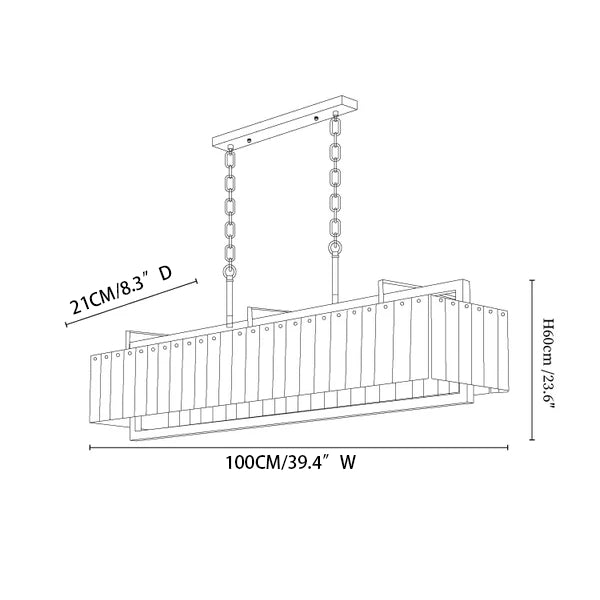 Hamptons Alabaster Rectangular Chandelier 39" 49"