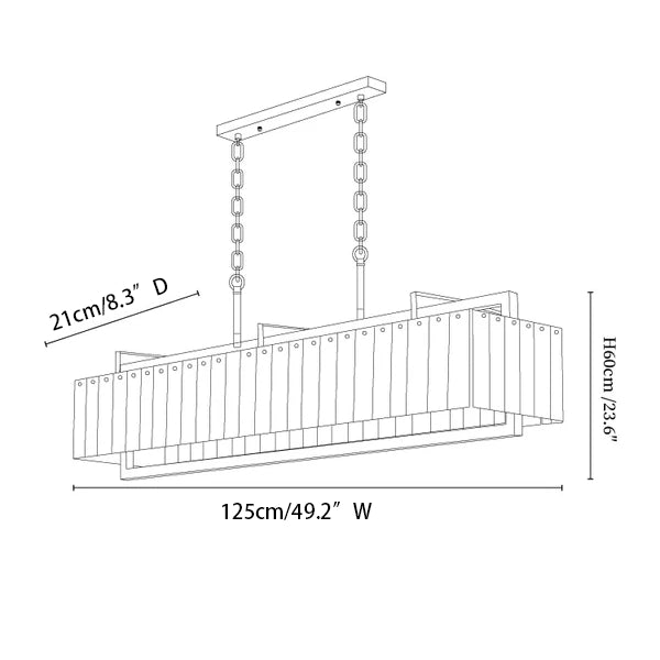 Hamptons Alabaster Rectangular Chandelier 39" 49"