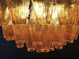 Spherical Murano-Style Poliedri Amber Glass Chandelier