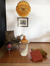 Spherical Murano-Style Poliedri Amber Glass Chandelier