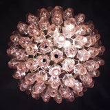 Spherical Murano-Style Poliedri Pink Glass Chandelier