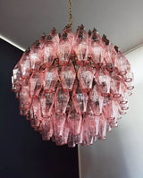 Spherical Murano-Style Poliedri Pink Glass Chandelier