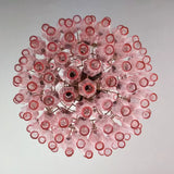 Spherical Murano-Style Poliedri Pink Glass Chandelier