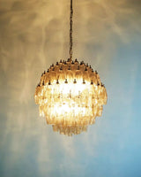 Spherical Murano-Style Poliedri Smoked Glass Chandelier