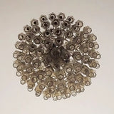 Spherical Murano-Style Poliedri Smoked Glass Chandelier