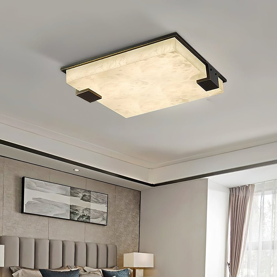 Square Alabaster Flush Mount