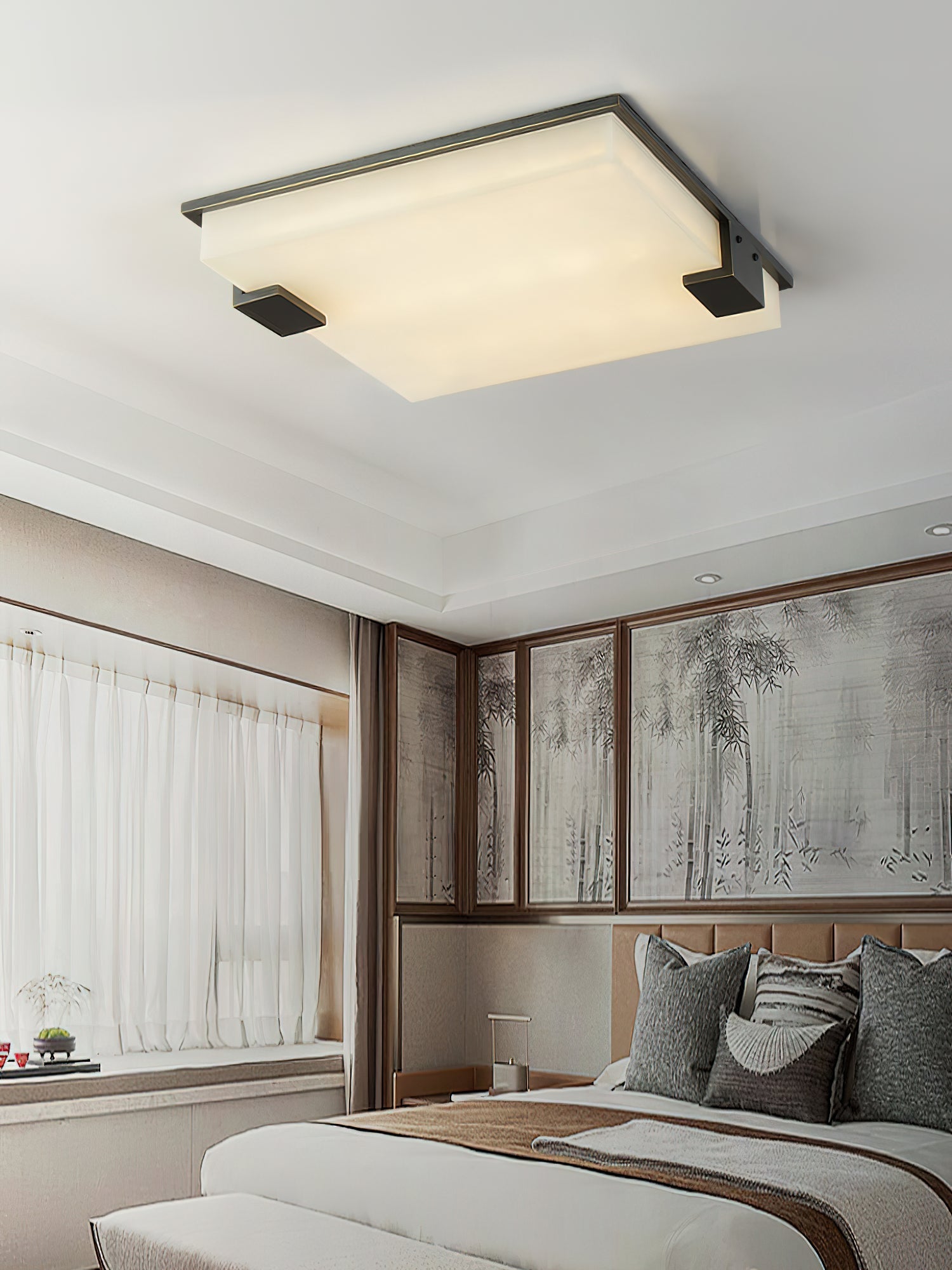 Square Alabaster Flush Mount