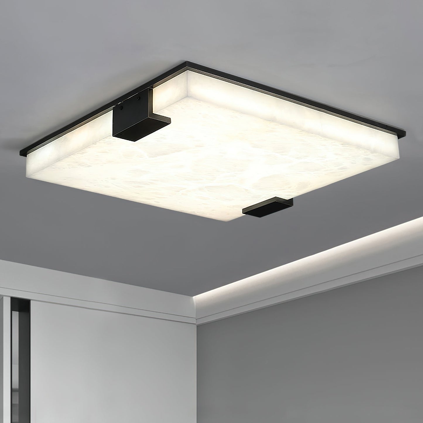 Square Alabaster Flush Mount