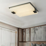 Square Alabaster Flush Mount