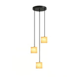 Square Alabaster Staircase Chandelier