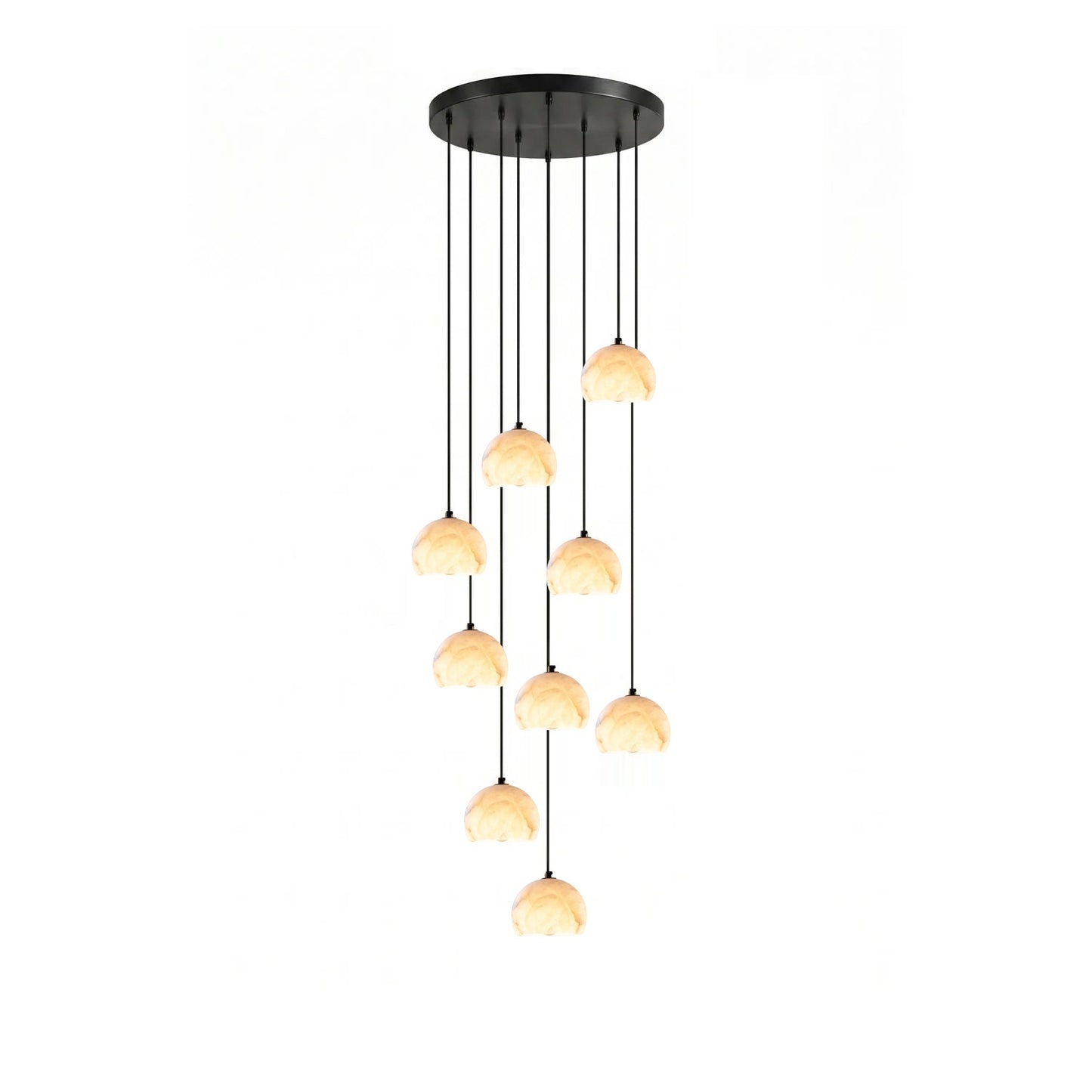 Petal Alabaster Dome Staircase Chandelier