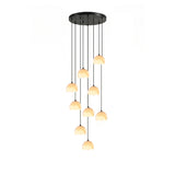 Petal Alabaster Dome Staircase Chandelier