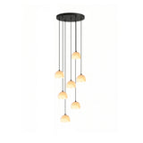 Petal Alabaster Dome Staircase Chandelier