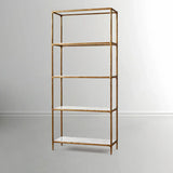 Hand Forged Metal White Marble Shelving