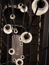 Faceted Alabaster Cluster Chandelier