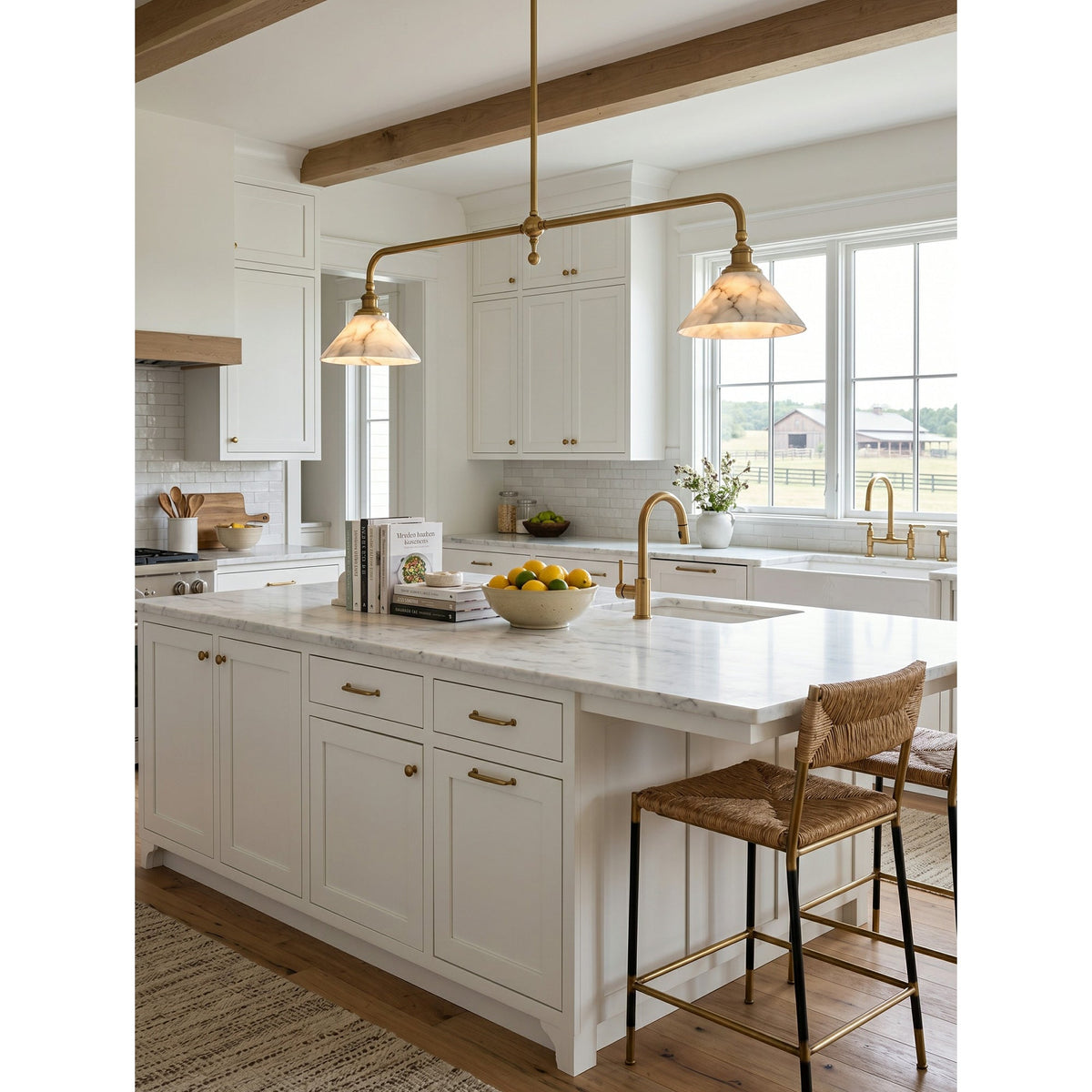 Thetford Alabaster Pendant Light